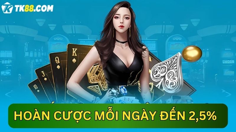 Hoàn trả cược TK88 mỗi ngày lên đến 2.5%