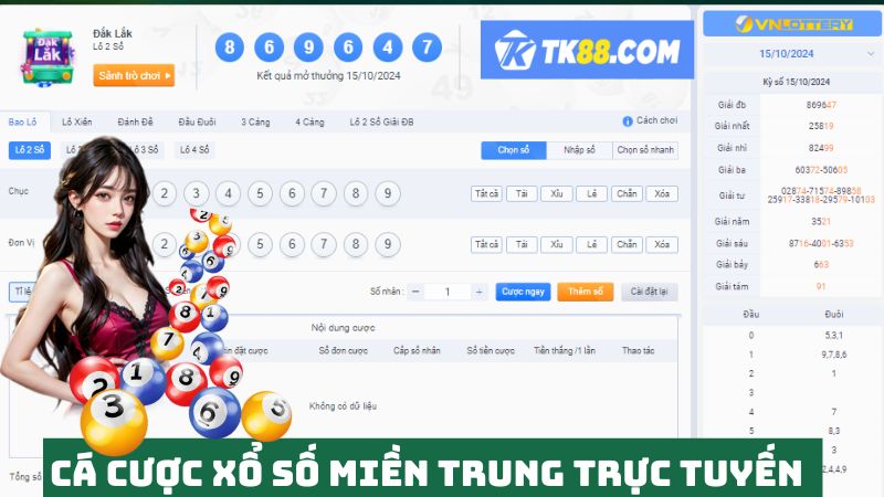 Xổ số miền trung trực tuyến tại TK88 